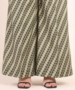 Best Sapphire Printed Cambric Flared Pants