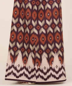 Fashion Sapphire Printed Cambric Flared Pants Purple