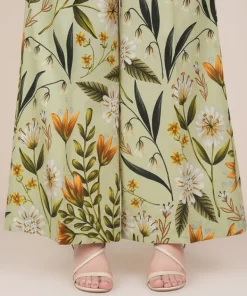Online Sapphire Printed Cambric Flared Pants