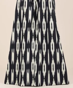 Best Sapphire Printed Cambric Flared Pants Black