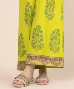 Online Sapphire Printed Cambric Flared Pants Green