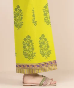 Online Sapphire Printed Cambric Flared Pants Green