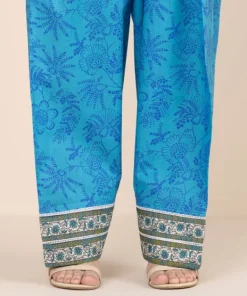 Hot Sapphire Printed Cambric Shalwar Blue