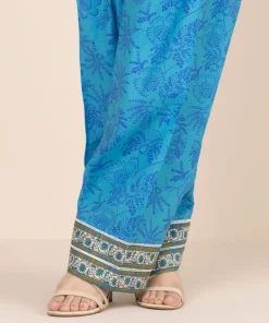 Hot Sapphire Printed Cambric Shalwar Blue