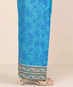Hot Sapphire Printed Cambric Shalwar Blue