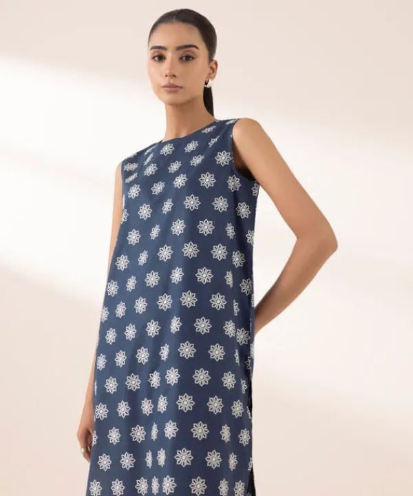 Hot Sapphire Printed Cambric Shirt