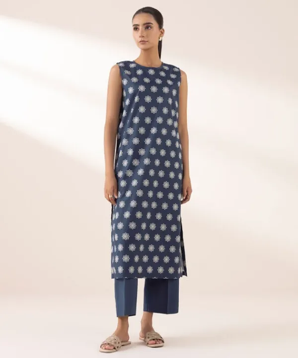 Hot Sapphire Printed Cambric Shirt
