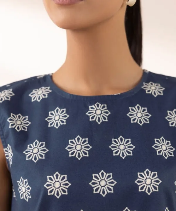 Hot Sapphire Printed Cambric Shirt