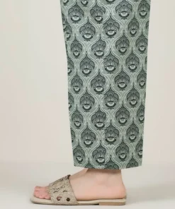 Fashion Sapphire Printed Cambric Straight Pants