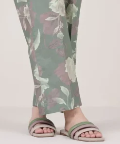 Fashion Sapphire Printed Cambric Straight Pants