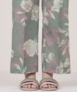 Fashion Sapphire Printed Cambric Straight Pants
