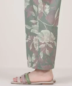 Fashion Sapphire Printed Cambric Straight Pants