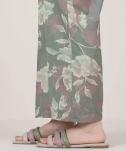 Fashion Sapphire Printed Cambric Straight Pants