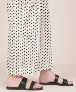 Clearance Sapphire Printed Cambric Straight Pants