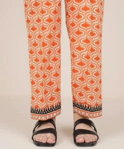 Hot Sapphire Printed Cambric Straight Pants