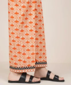 Hot Sapphire Printed Cambric Straight Pants