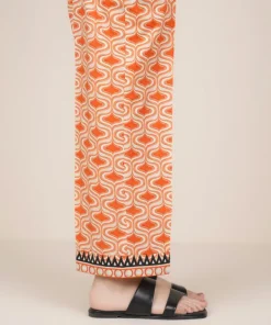 Hot Sapphire Printed Cambric Straight Pants