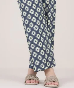 Hot Sapphire Printed Cambric Straight Pants