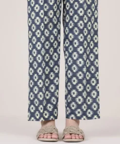 Hot Sapphire Printed Cambric Straight Pants
