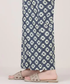 Hot Sapphire Printed Cambric Straight Pants