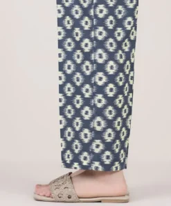 Hot Sapphire Printed Cambric Straight Pants