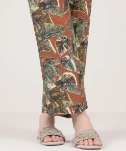 Hot Sapphire Printed Cambric Straight Pants