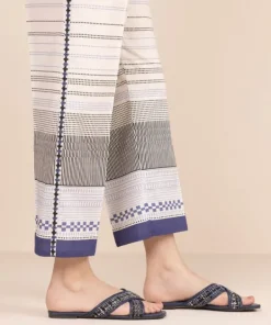 Hot Sapphire Printed Cambric Straight Pants Beige