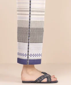 Hot Sapphire Printed Cambric Straight Pants Beige