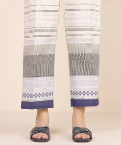 Hot Sapphire Printed Cambric Straight Pants Beige