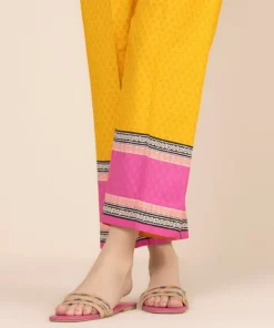 Discount Sapphire Printed Cambric Straight Pants Yellow
