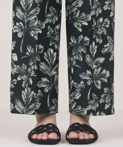 Fashion Sapphire Printed Cambric Straight Pants
