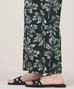 Fashion Sapphire Printed Cambric Straight Pants