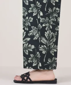 Fashion Sapphire Printed Cambric Straight Pants
