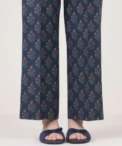 Clearance Sapphire Printed Cambric Straight Pants