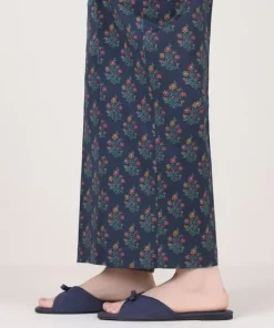 Clearance Sapphire Printed Cambric Straight Pants