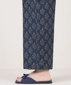 Clearance Sapphire Printed Cambric Straight Pants