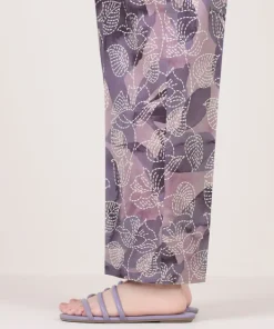 Clearance Sapphire Printed Cambric Straight Pants