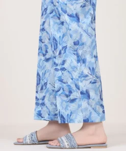 Hot Sapphire Printed Cambric Straight Pants