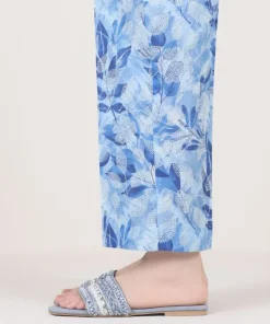 Hot Sapphire Printed Cambric Straight Pants