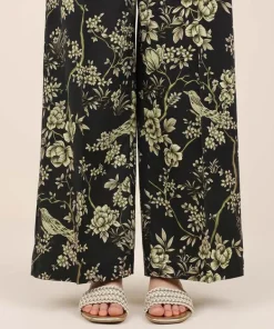 Sale Sapphire Printed Cotton Viscose Culottes Black