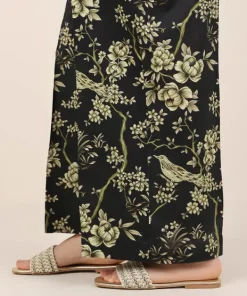 Sale Sapphire Printed Cotton Viscose Culottes Black