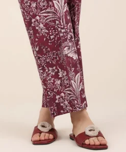 Clearance Sapphire Printed Cotton Viscose Culottes Purple