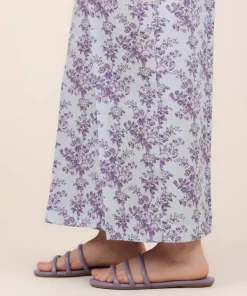Discount Sapphire Printed Cotton Viscose Culottes Purple
