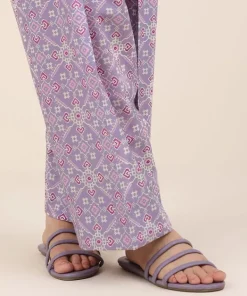 Outlet Sapphire Printed Cotton Viscose Shalwar Purple