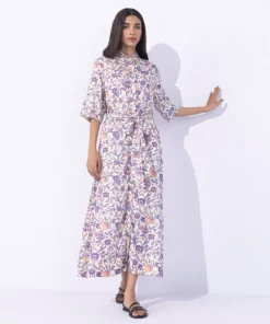 Sale Sapphire Printed Dress With Belt Multi
