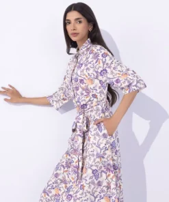 Sale Sapphire Printed Dress With Belt Multi