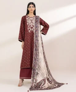 New Sapphire Printed Jacquard Dupatta Baby Pink