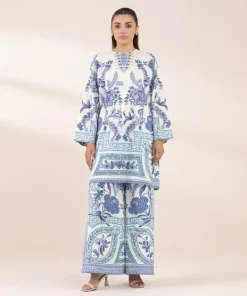 Best Sapphire Printed Lawn Shirt White