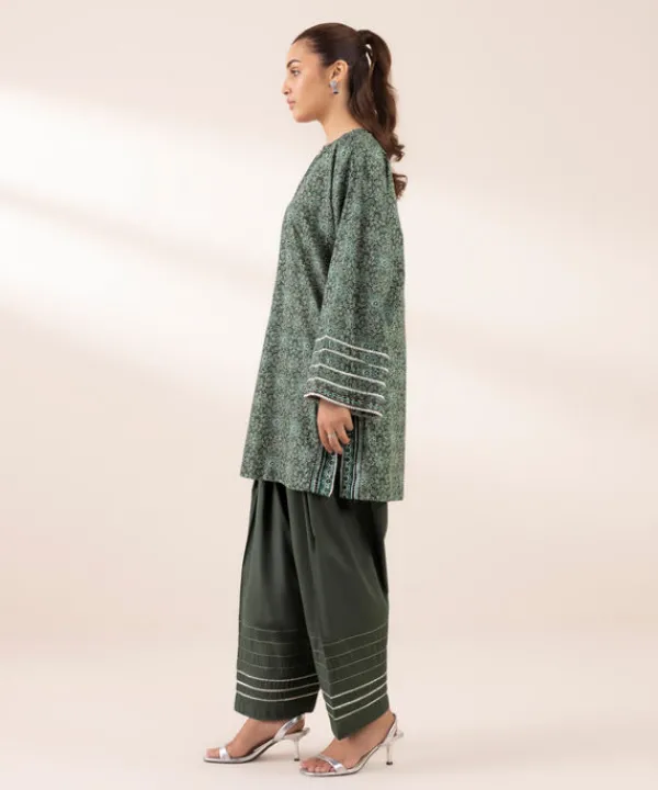 Best Sapphire Printed Lawn Shirt Green