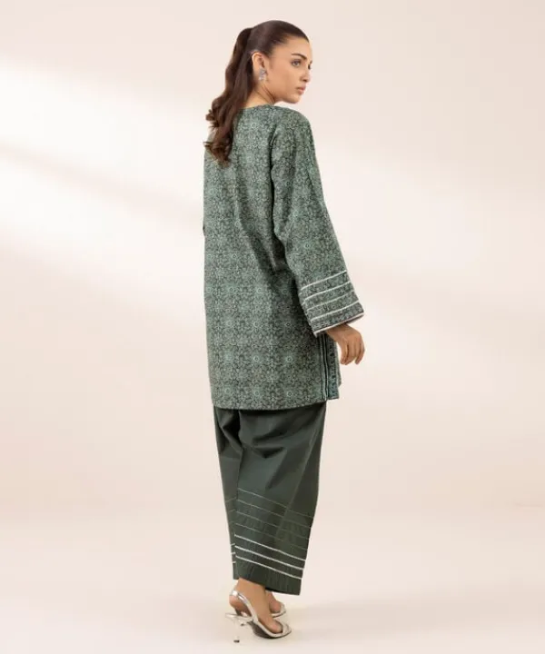 Best Sapphire Printed Lawn Shirt Green
